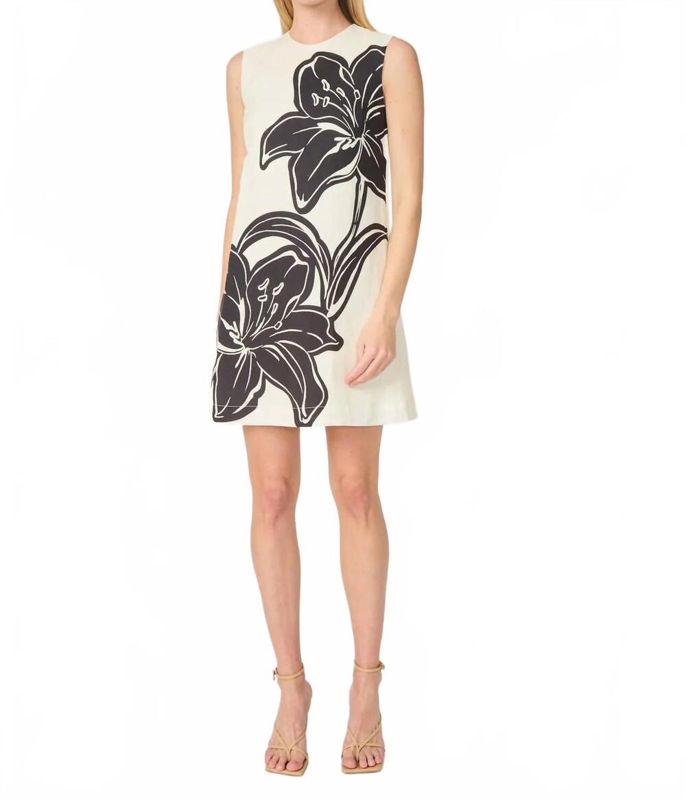 NEW GILNER FARRAR kirby mini dress in lily print